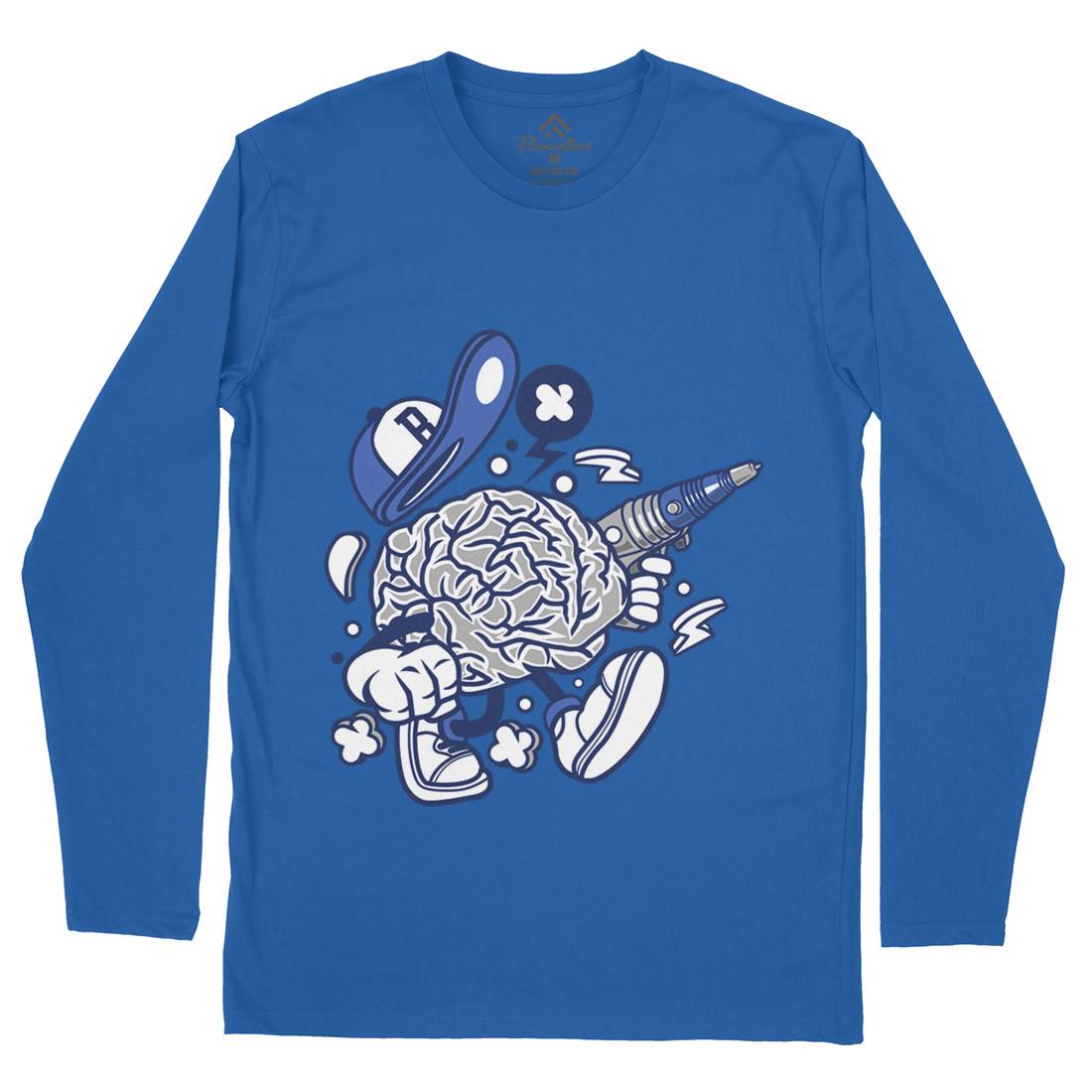 Brain Mens Long Sleeve T-Shirt Science C034