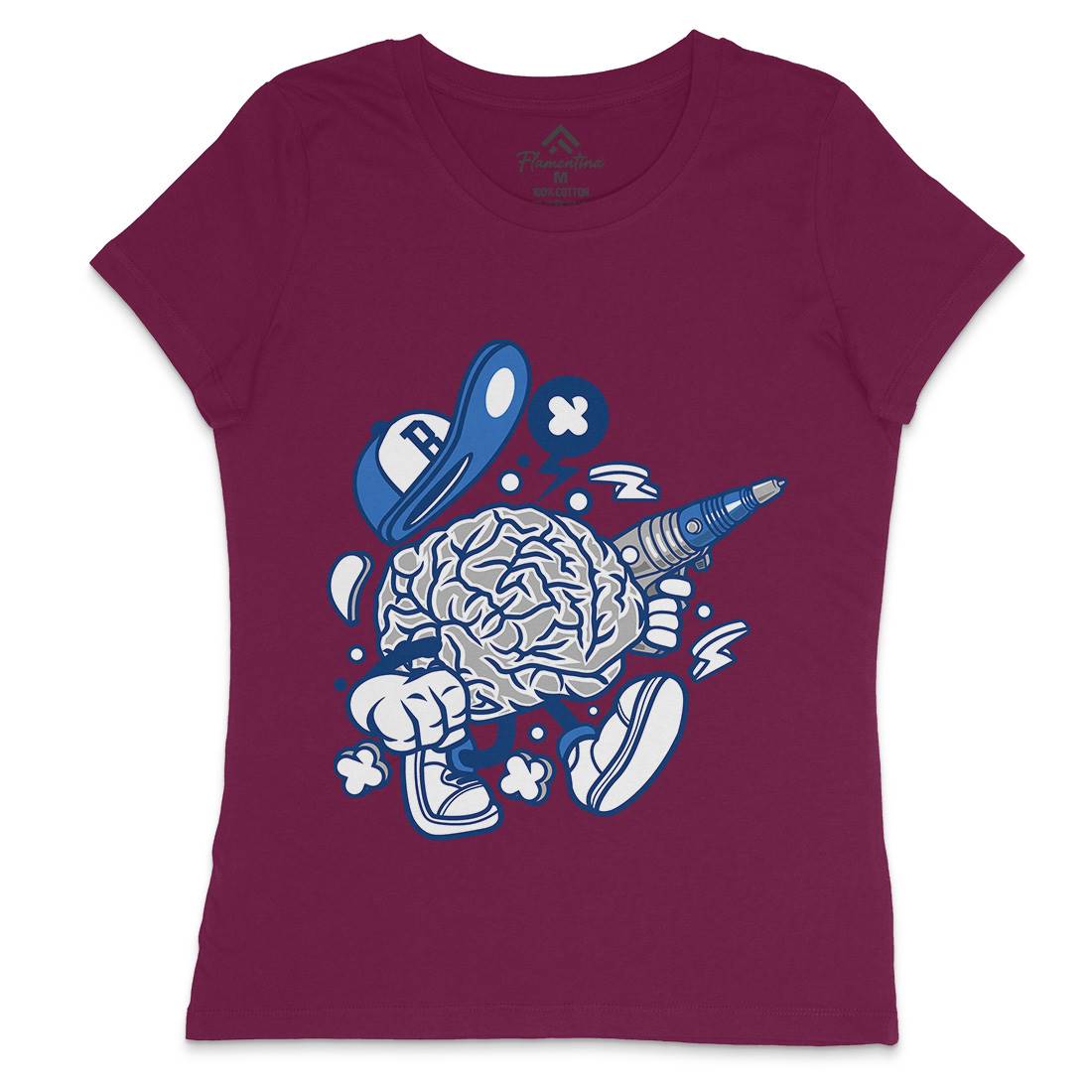 Brain Womens Crew Neck T-Shirt Science C034