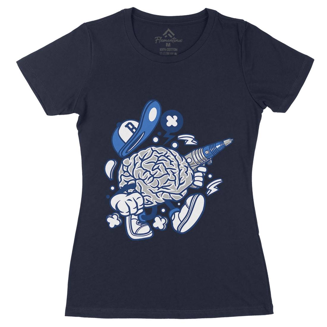 Brain Womens Organic Crew Neck T-Shirt Science C034