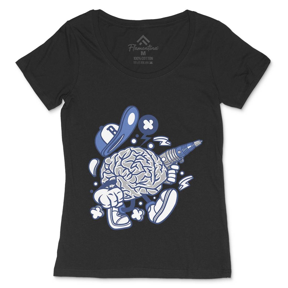 Brain Womens Scoop Neck T-Shirt Science C034