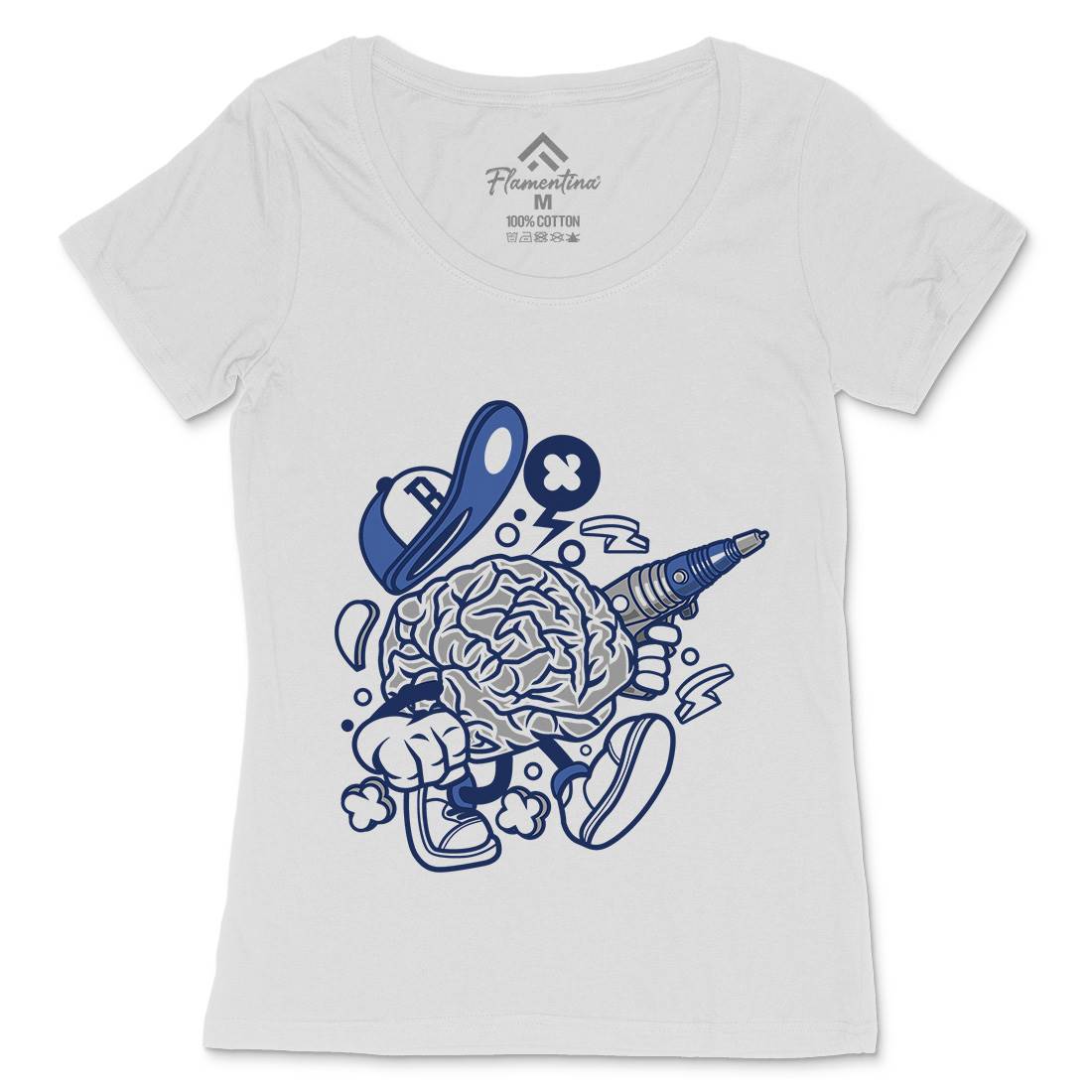 Brain Womens Scoop Neck T-Shirt Science C034