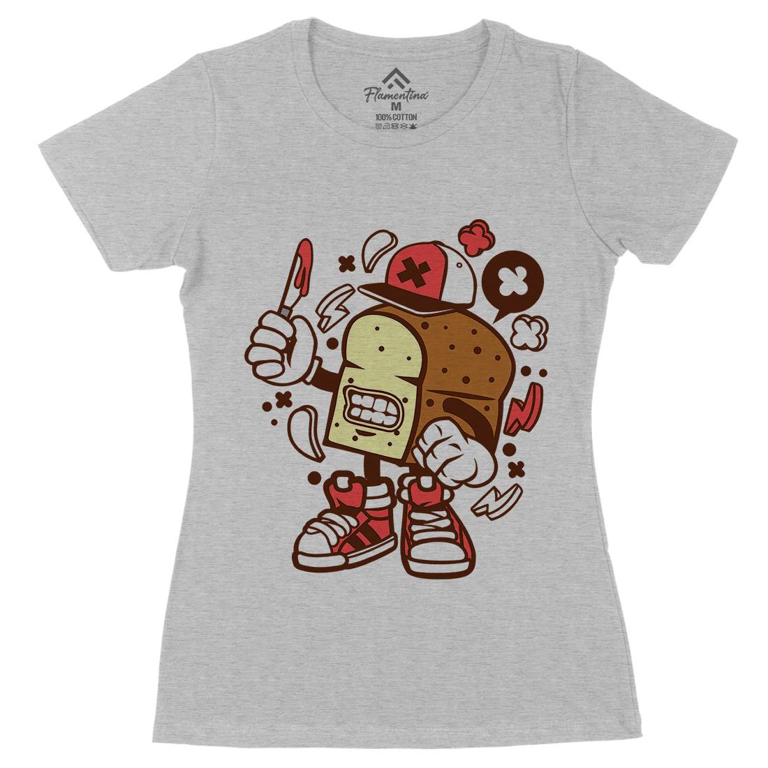 Bread Womens Organic Crew Neck T-Shirt Food C035