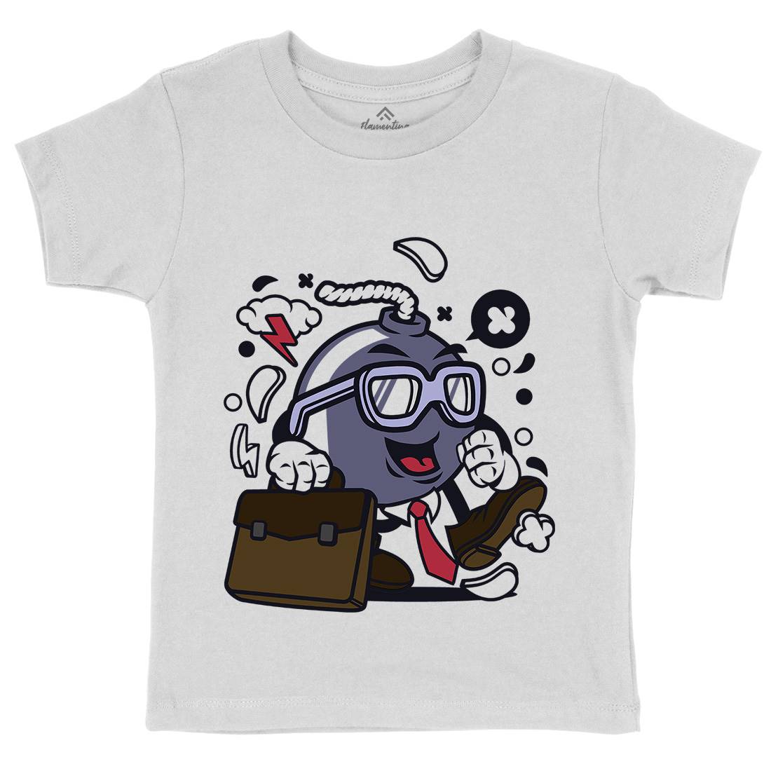 Businessman Bomb Kids Organic Crew Neck T-Shirt Work C038