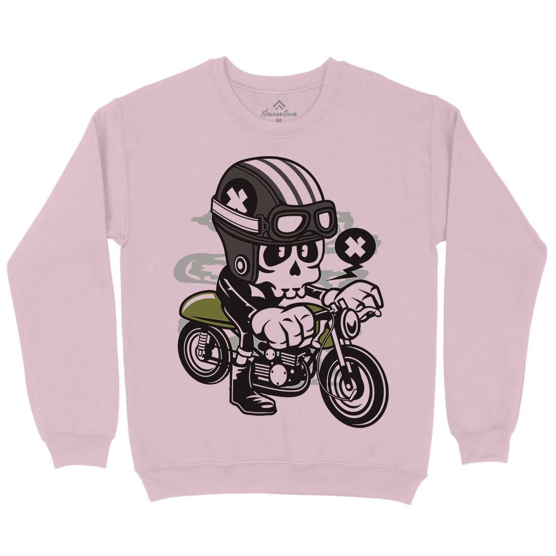 Caferacer Skull Kids Crew Neck Sweatshirt Motorcycles C039