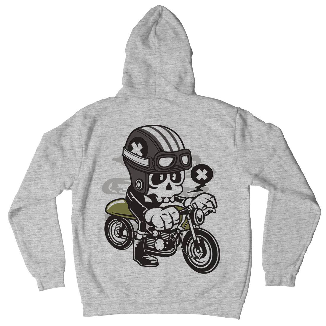 Caferacer Skull Mens Hoodie With Pocket Motorcycles C039