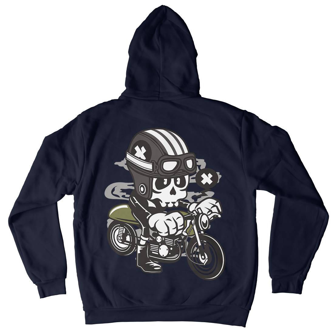 Caferacer Skull Mens Hoodie With Pocket Motorcycles C039