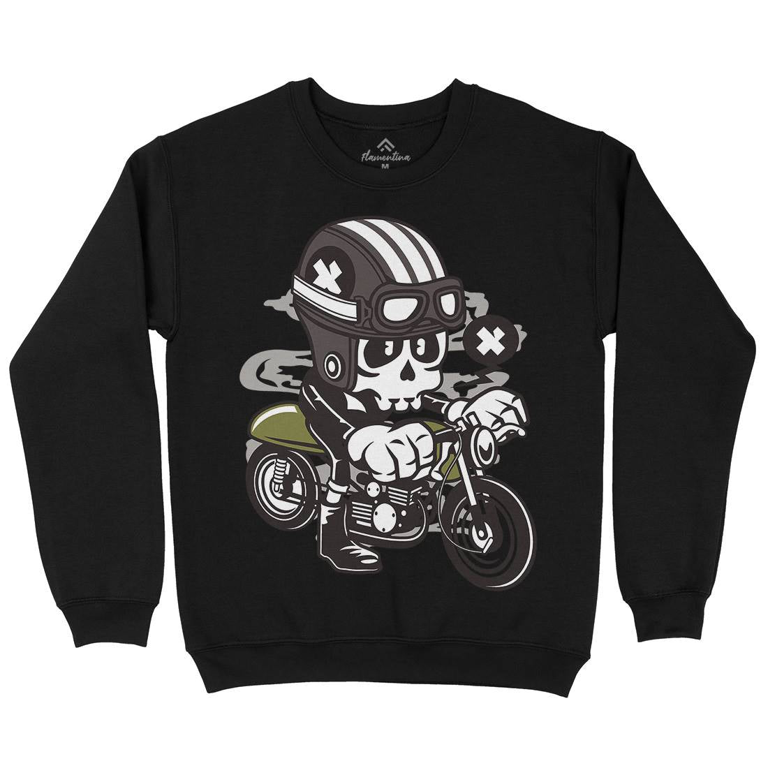 Caferacer Skull Mens Crew Neck Sweatshirt Motorcycles C039