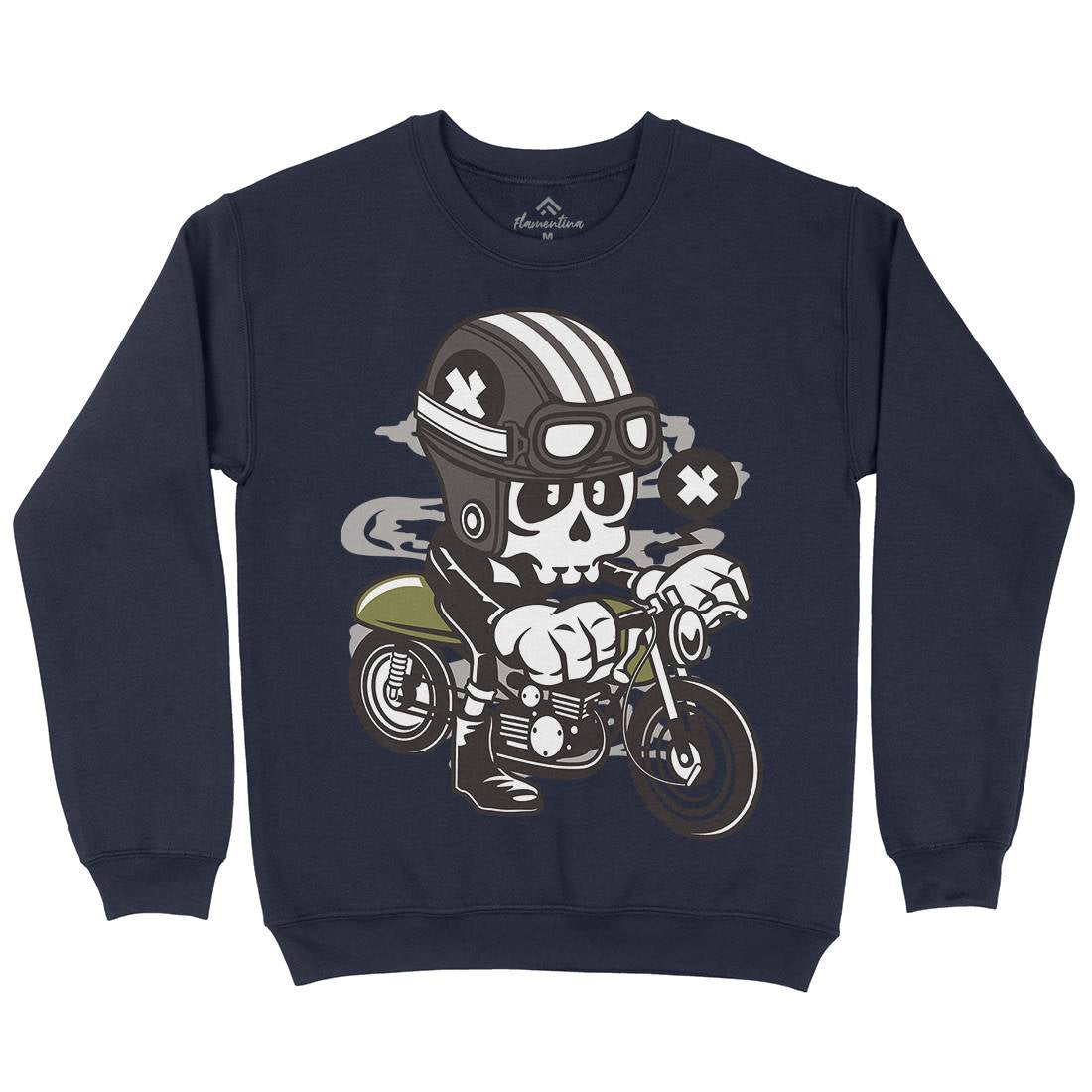Caferacer Skull Kids Crew Neck Sweatshirt Motorcycles C039