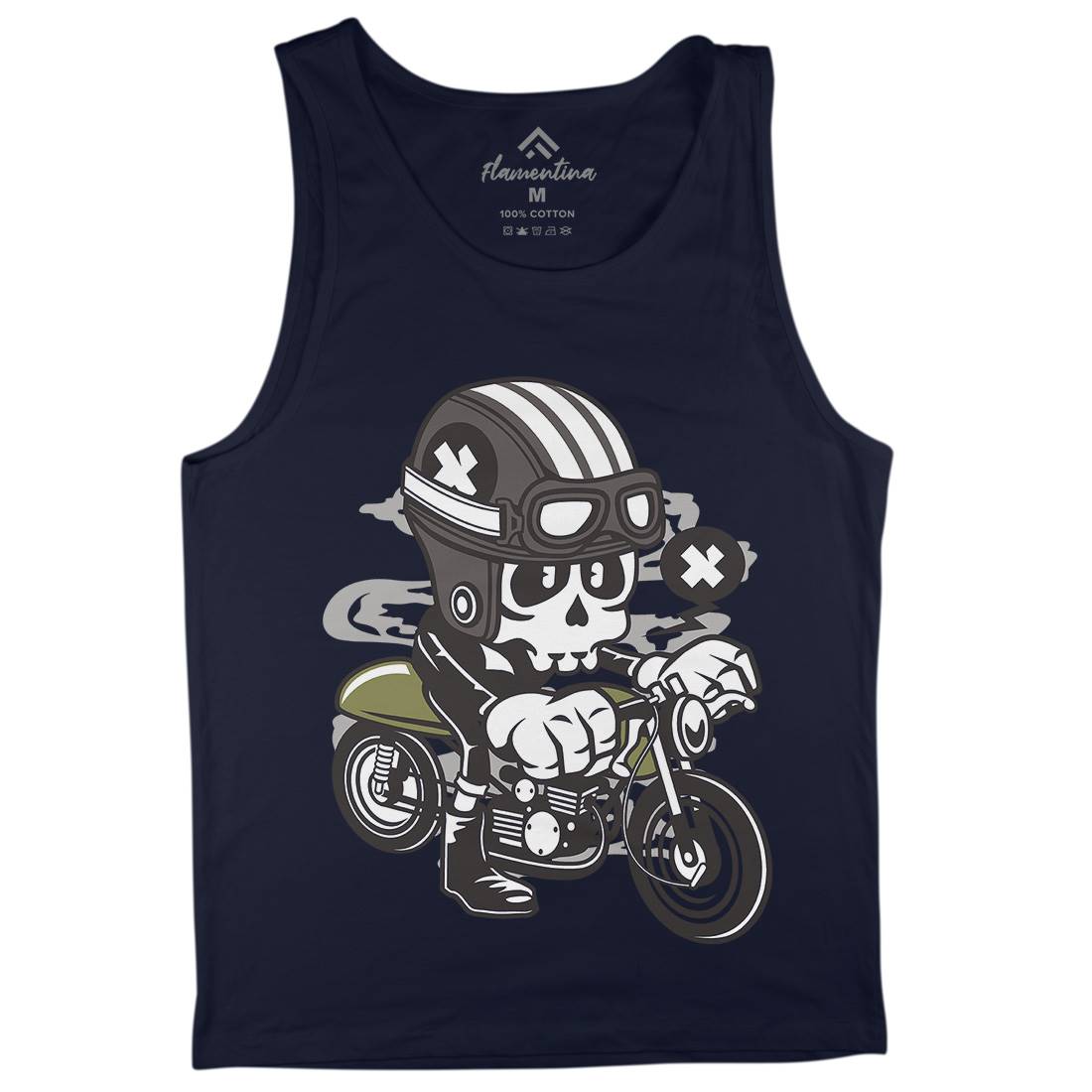Caferacer Skull Mens Tank Top Vest Motorcycles C039