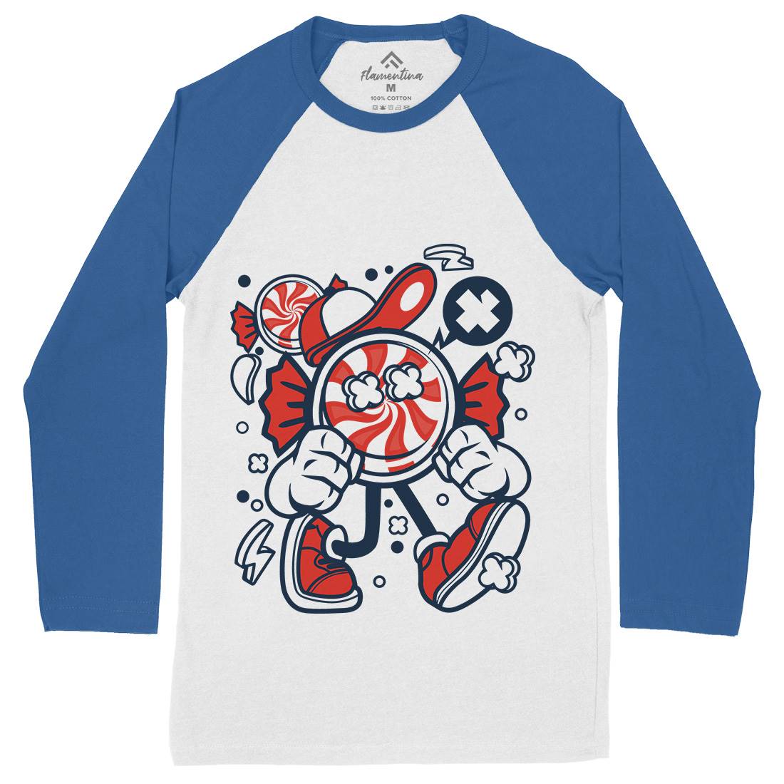 Candy Kid Mens Long Sleeve Baseball T-Shirt Retro C041