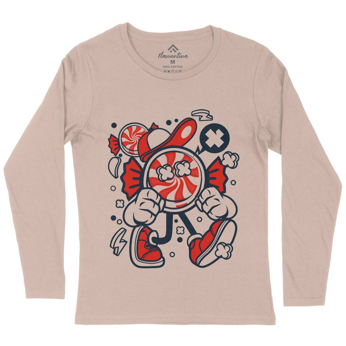 Candy Kid Womens Long Sleeve T-Shirt Retro C041