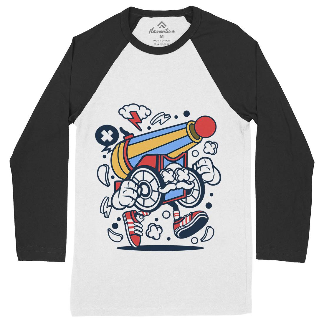 Cannonball Mens Long Sleeve Baseball T-Shirt Army C042