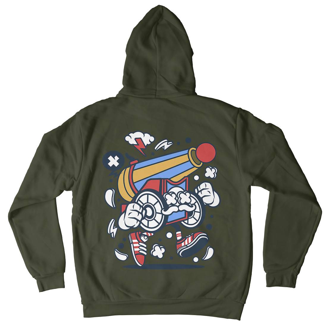 Cannonball Kids Crew Neck Hoodie Army C042