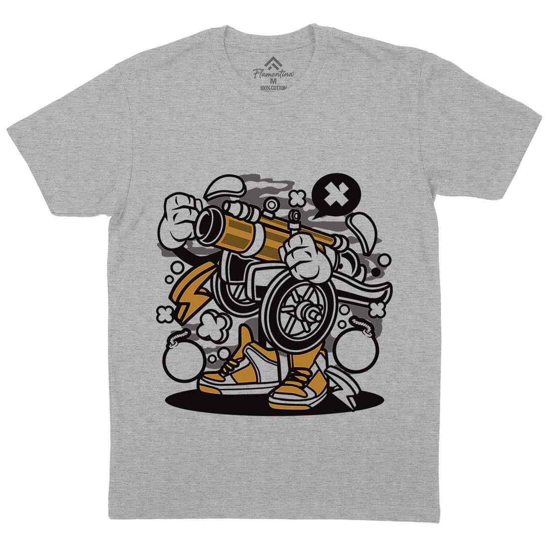 Cannonball Mens Organic Crew Neck T-Shirt Army C043