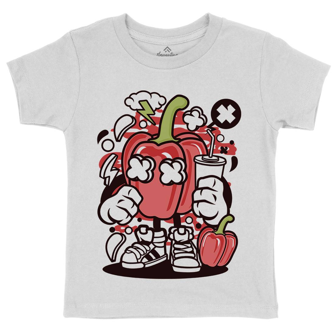 Capsicum Kids Organic Crew Neck T-Shirt Food C044
