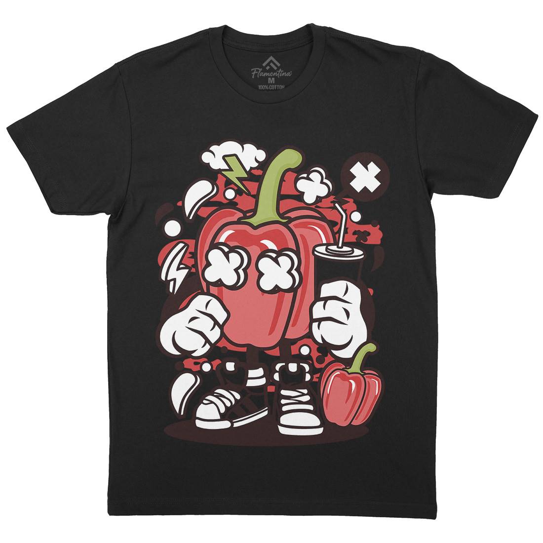 Capsicum Mens Crew Neck T-Shirt Food C044