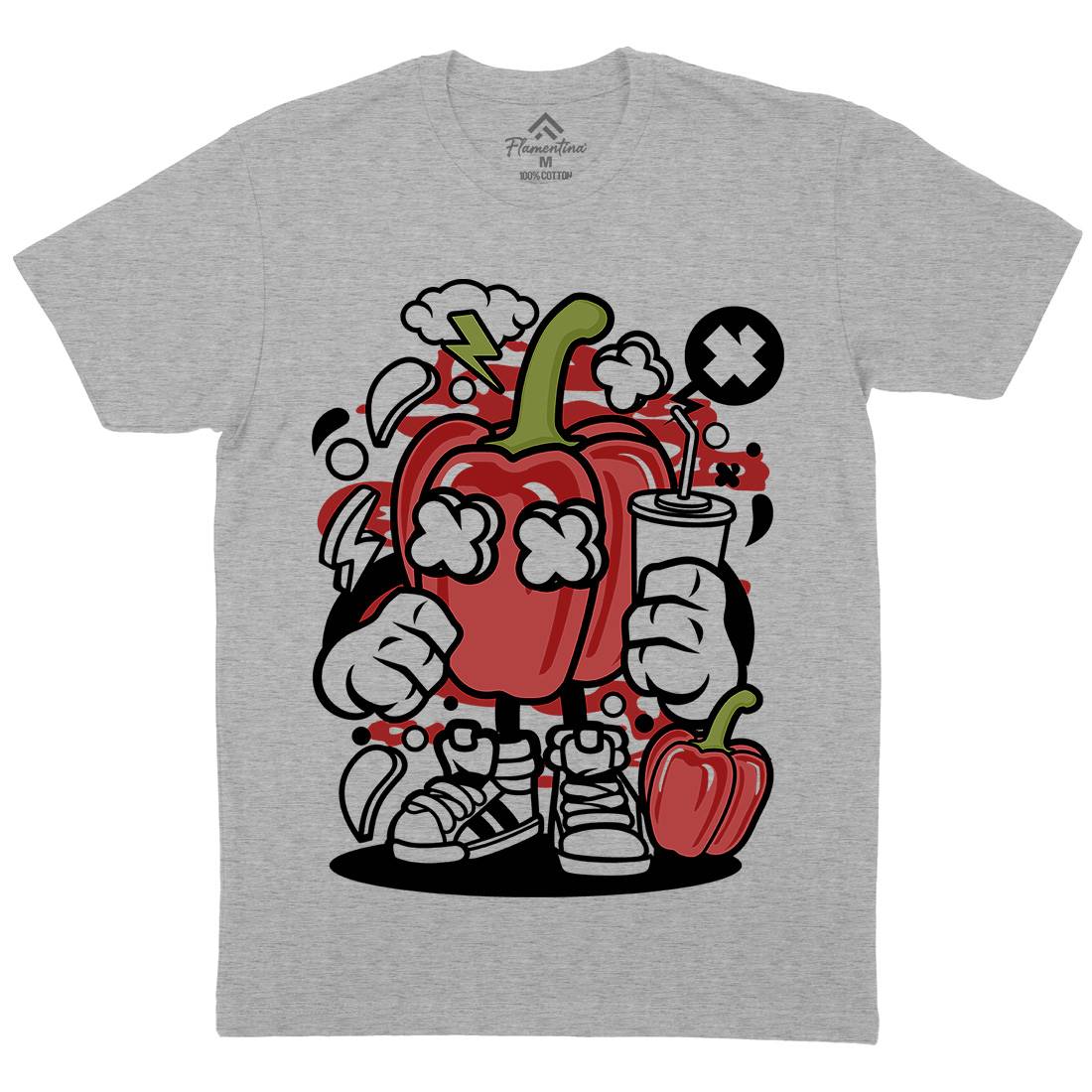 Capsicum Mens Organic Crew Neck T-Shirt Food C044