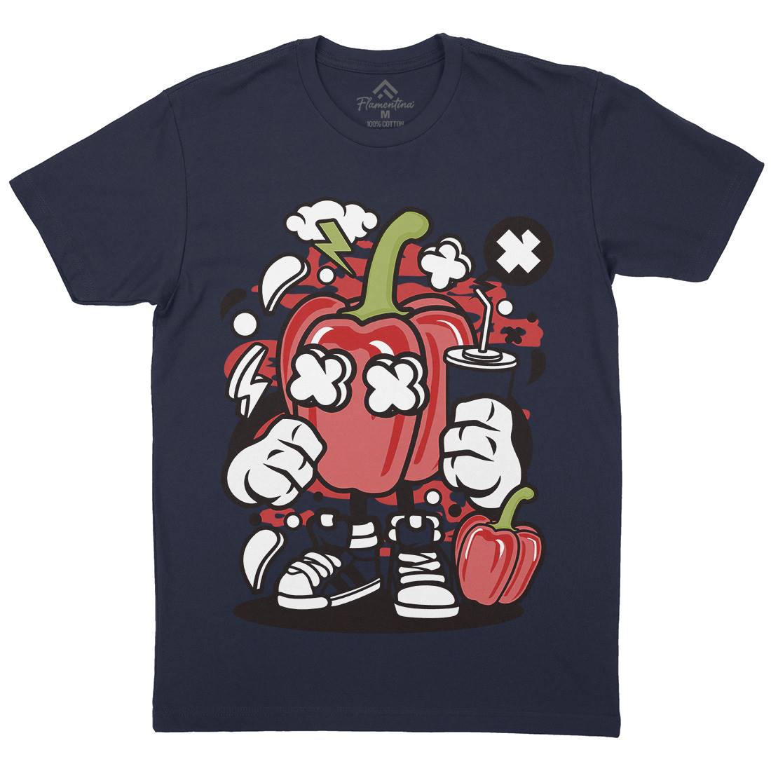 Capsicum Mens Crew Neck T-Shirt Food C044