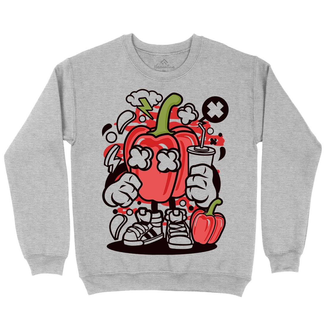 Capsicum Mens Crew Neck Sweatshirt Food C044