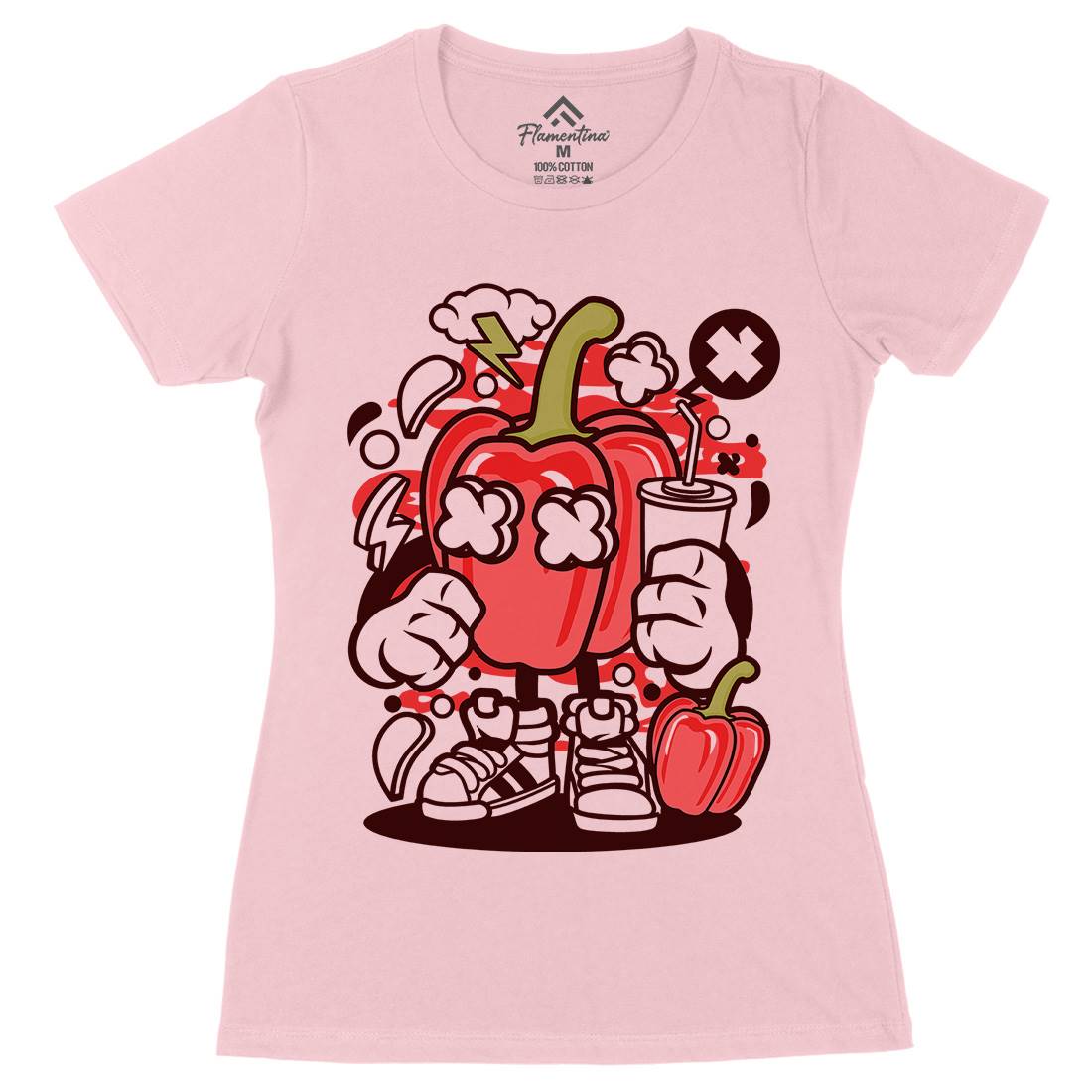 Capsicum Womens Organic Crew Neck T-Shirt Food C044