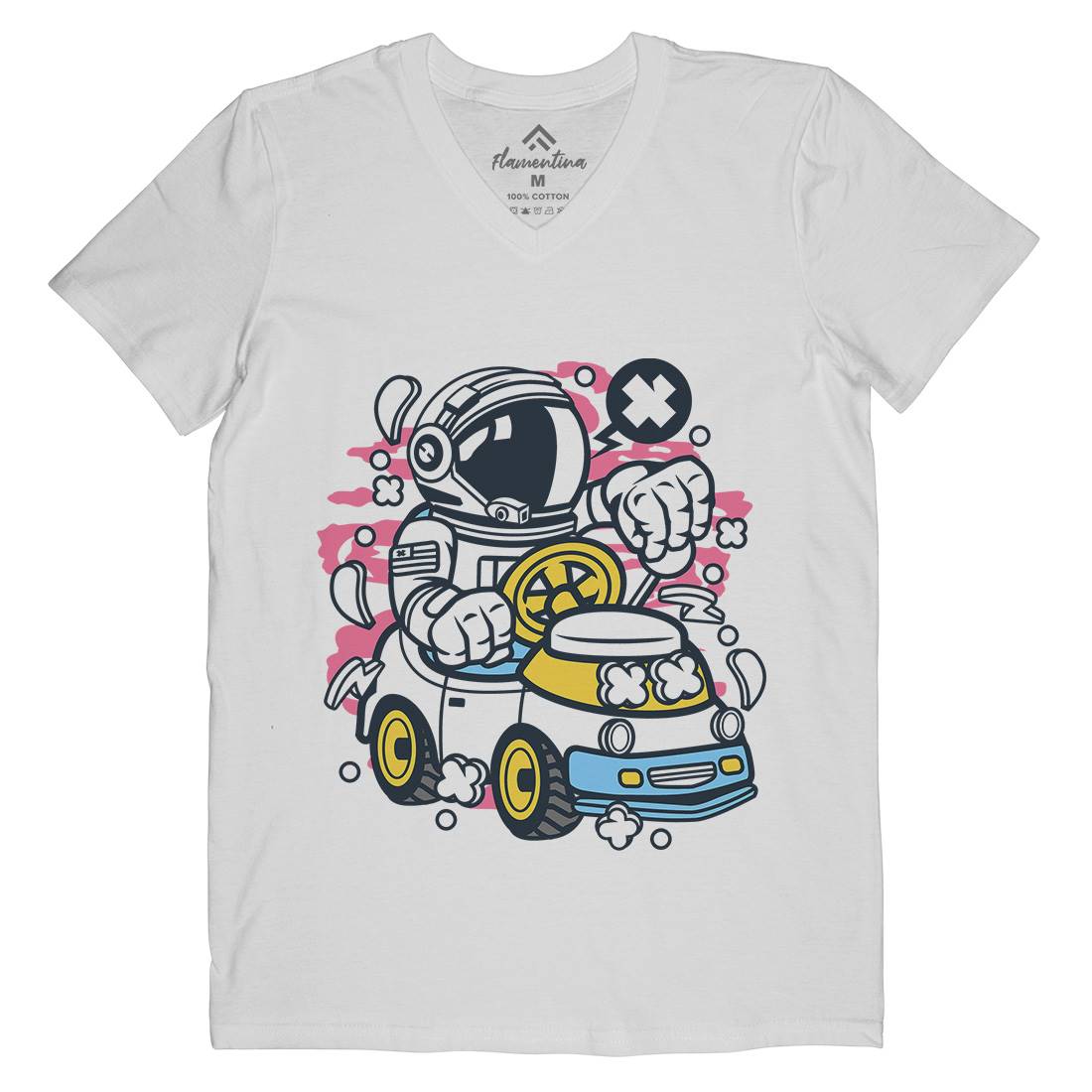 Car Toy Mens Organic V-Neck T-Shirt Cars C045