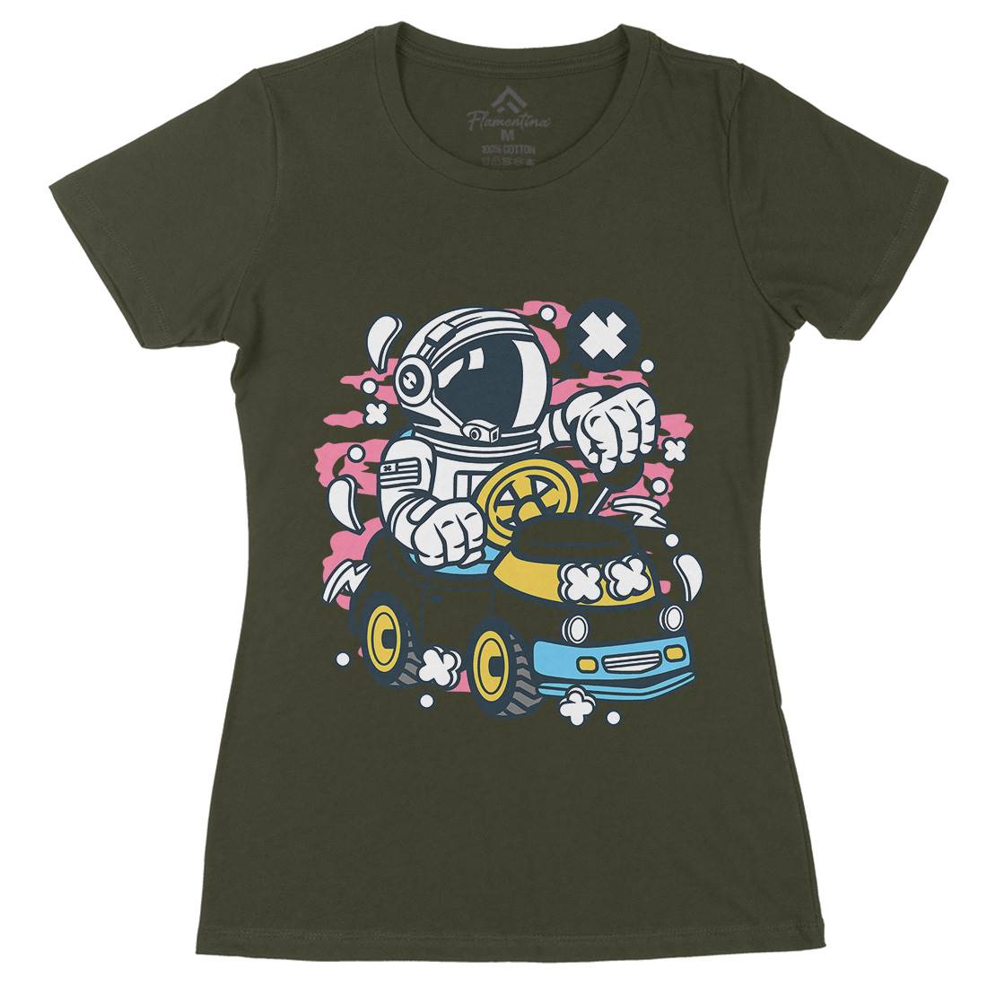 Car Toy Womens Organic Crew Neck T-Shirt Cars C045