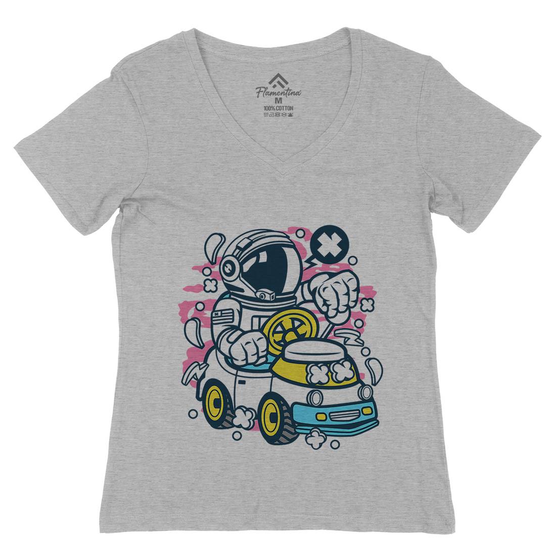 Car Toy Womens Organic V-Neck T-Shirt Cars C045