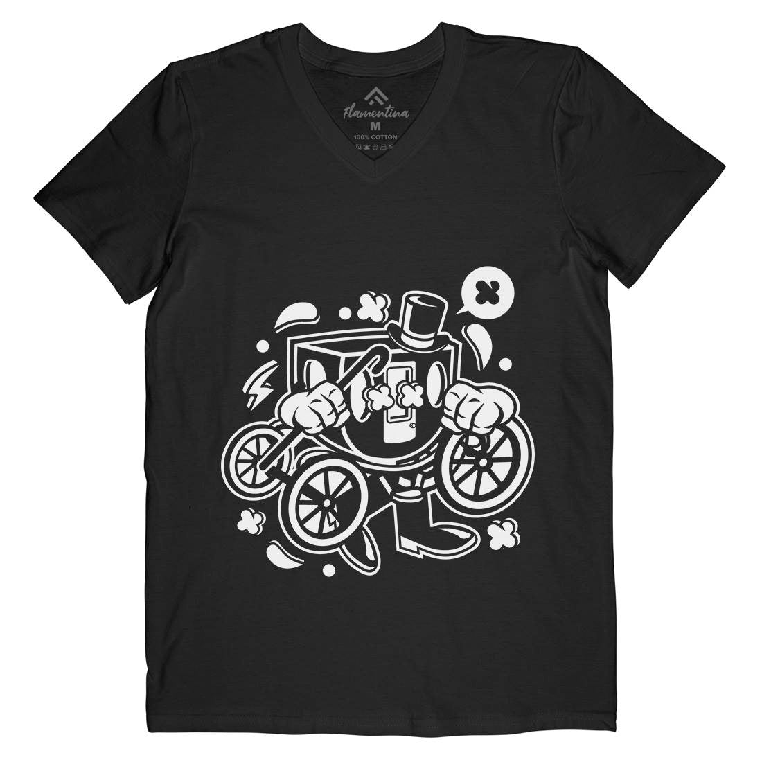 Carriage Mens V-Neck T-Shirt Retro C048