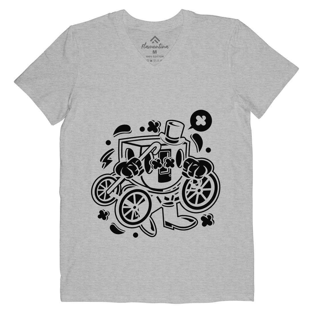 Carriage Mens Organic V-Neck T-Shirt Retro C048