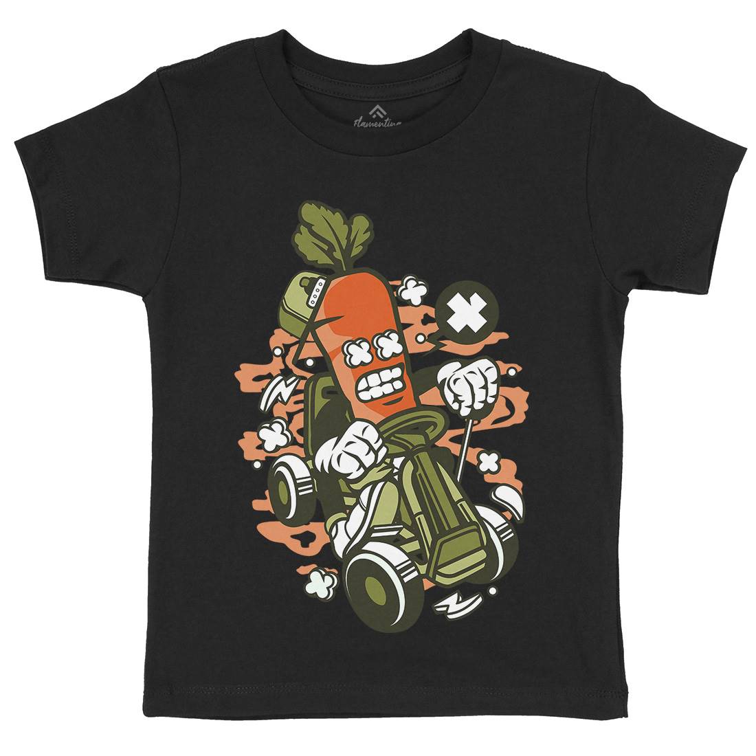 Carrot Go-Kart Rider Kids Crew Neck T-Shirt Sport C049