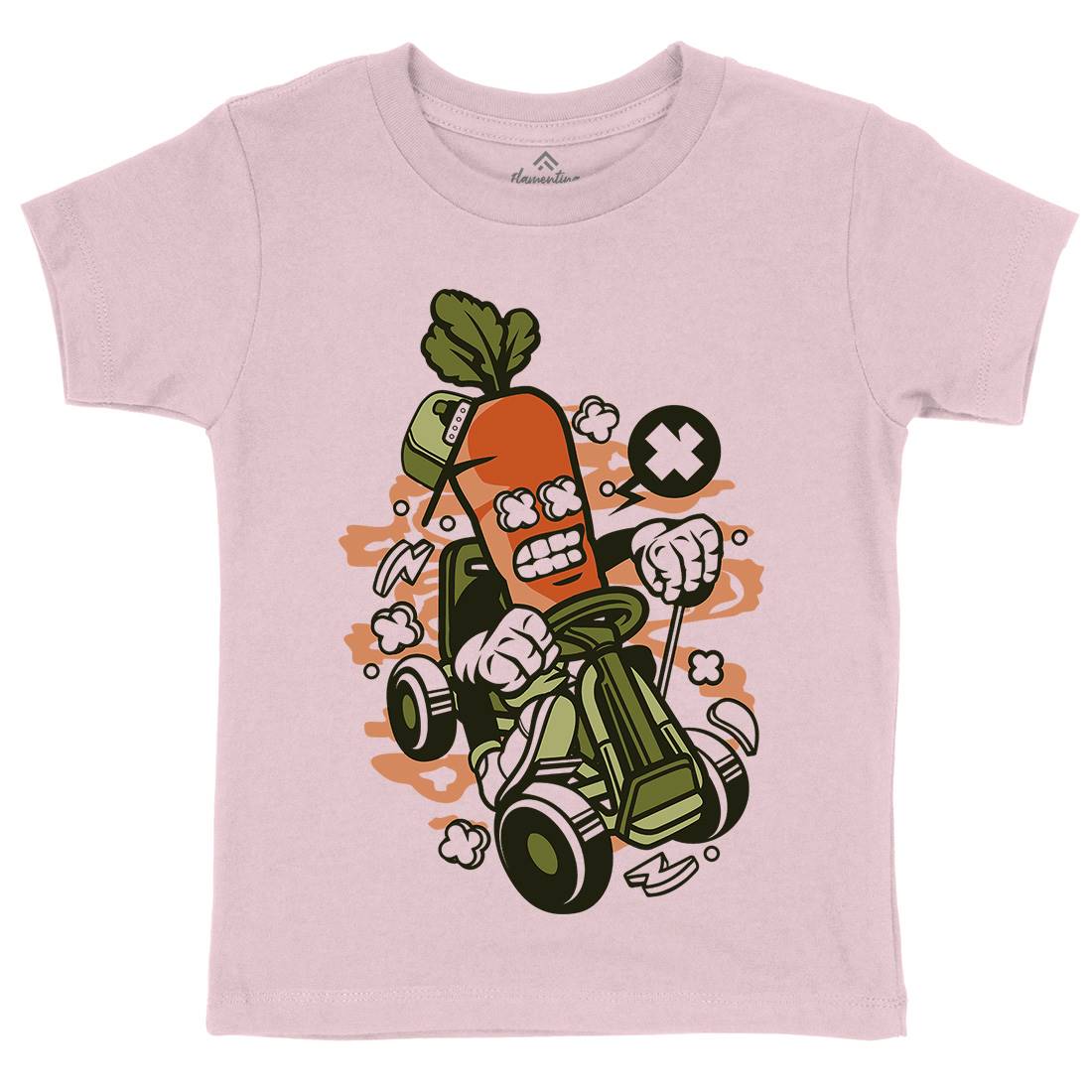 Carrot Go-Kart Rider Kids Crew Neck T-Shirt Sport C049
