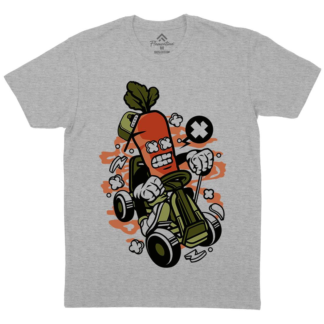 Carrot Go-Kart Rider Mens Crew Neck T-Shirt Sport C049