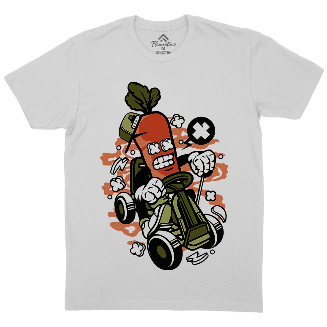 Carrot Go-Kart Rider Mens Crew Neck T-Shirt Sport C049