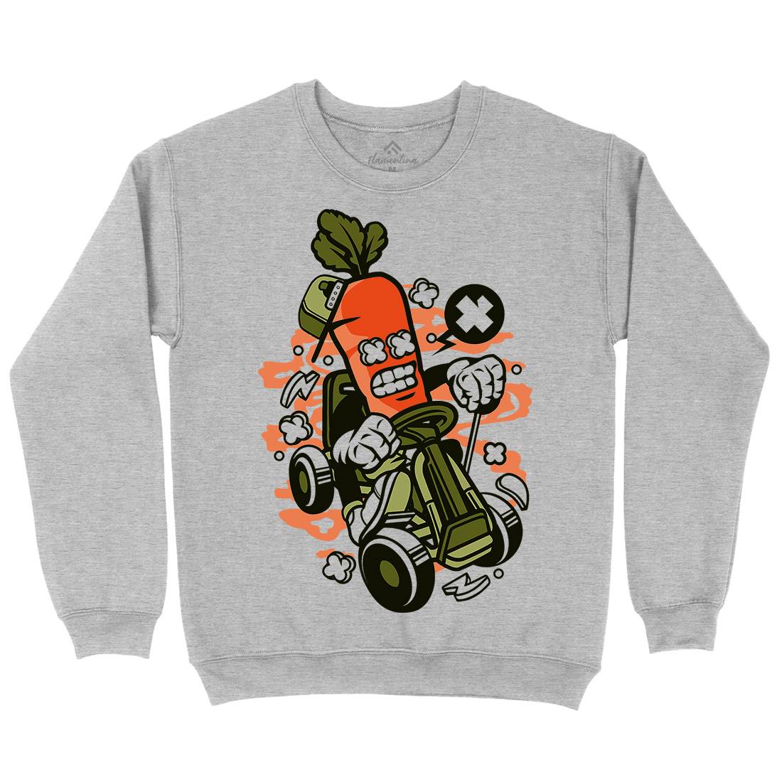 Carrot Go-Kart Rider Mens Crew Neck Sweatshirt Sport C049