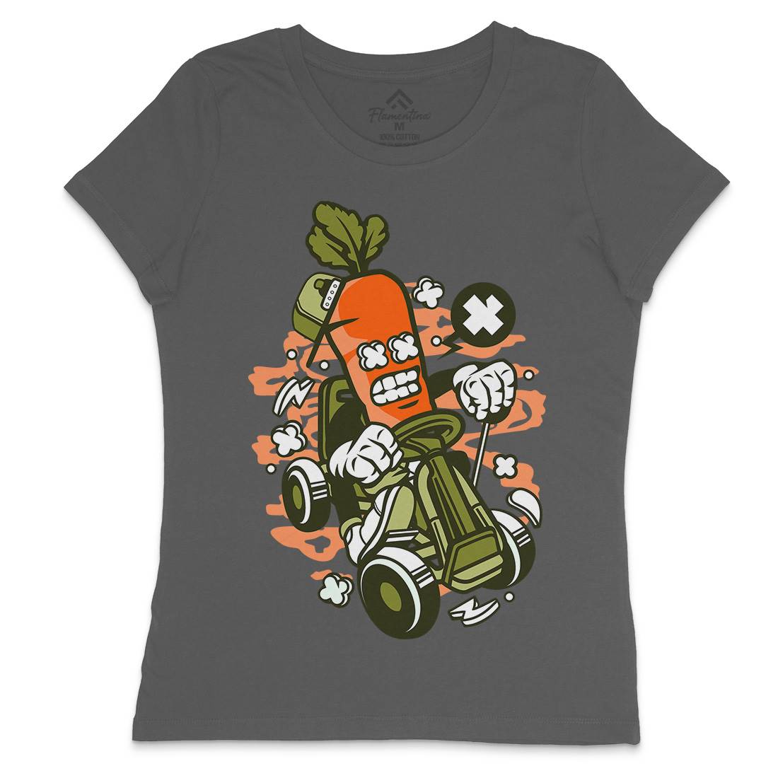 Carrot Go-Kart Rider Womens Crew Neck T-Shirt Sport C049