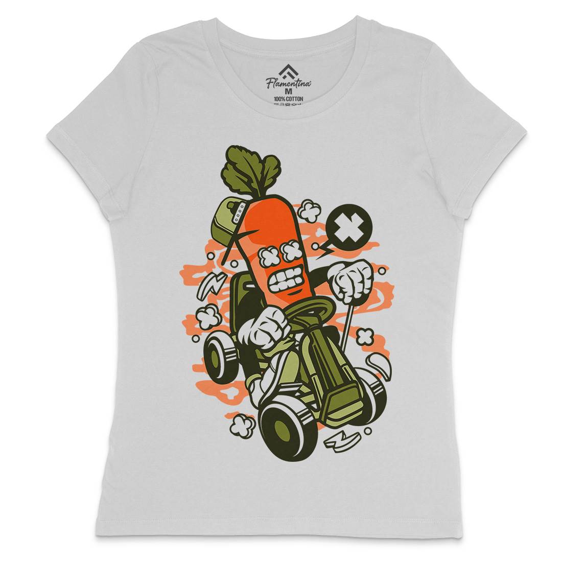 Carrot Go-Kart Rider Womens Crew Neck T-Shirt Sport C049