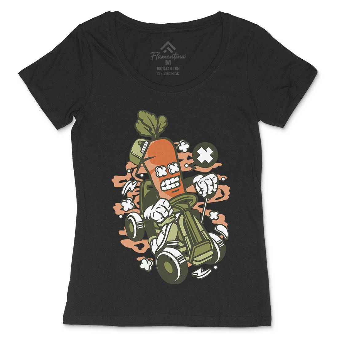 Carrot Go-Kart Rider Womens Scoop Neck T-Shirt Sport C049