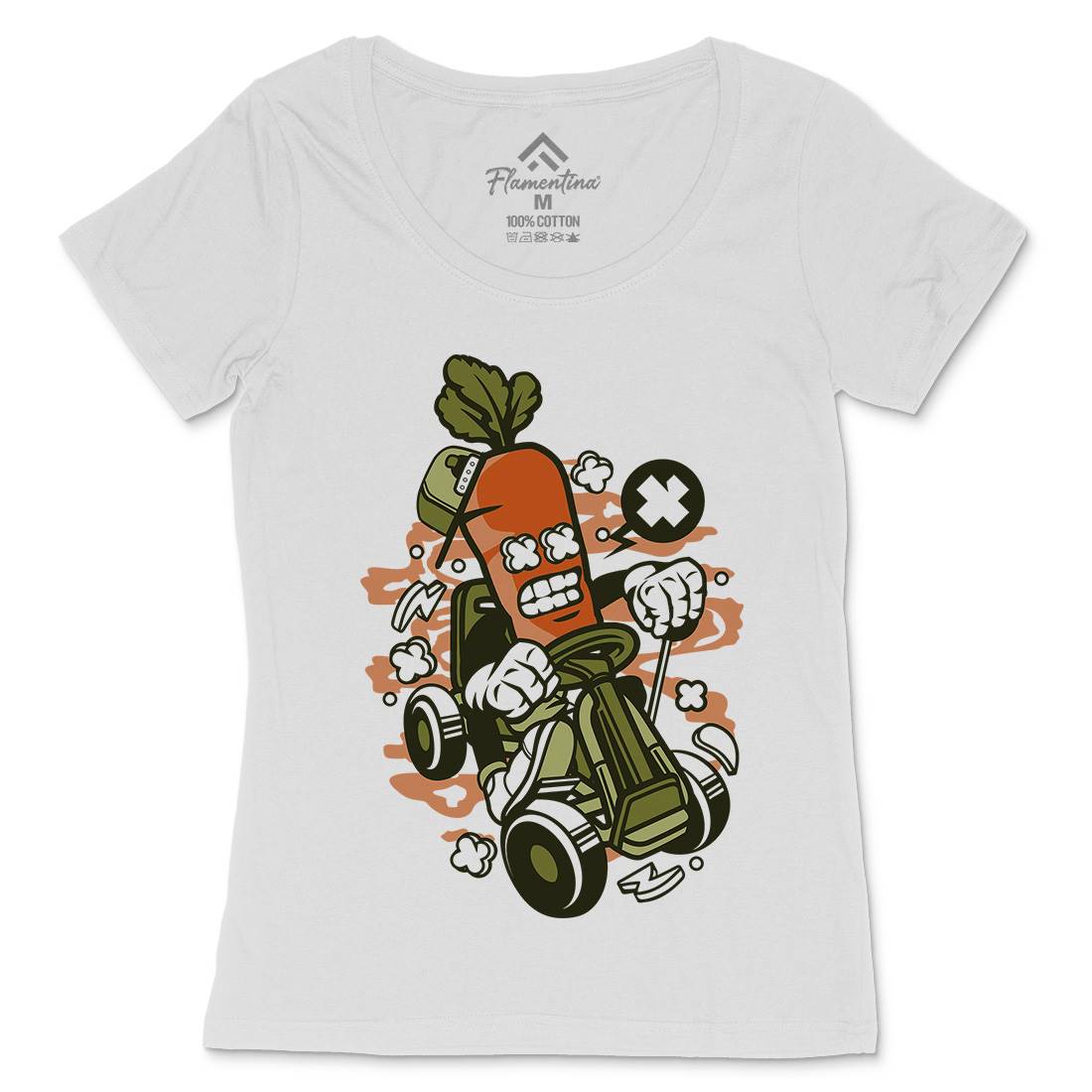 Carrot Go-Kart Rider Womens Scoop Neck T-Shirt Sport C049