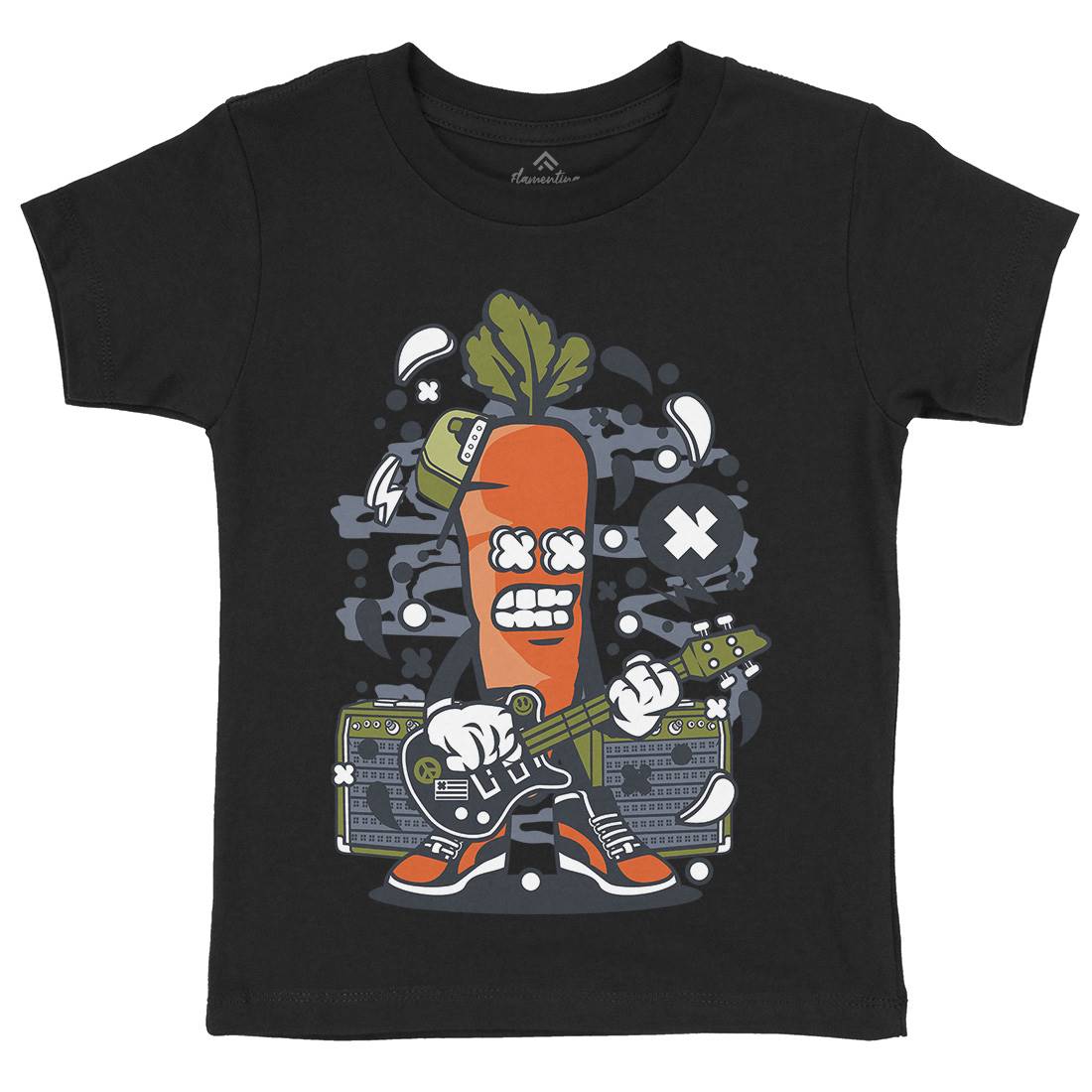 Carrot Rocker Kids Crew Neck T-Shirt Music C050