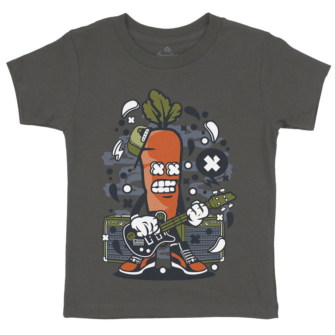Carrot Rocker Kids Crew Neck T-Shirt Music C050