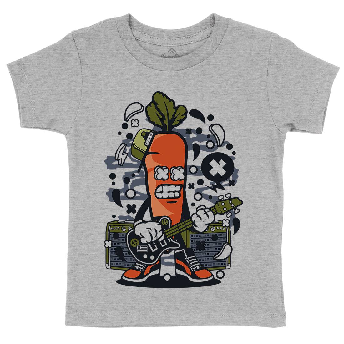 Carrot Rocker Kids Organic Crew Neck T-Shirt Music C050