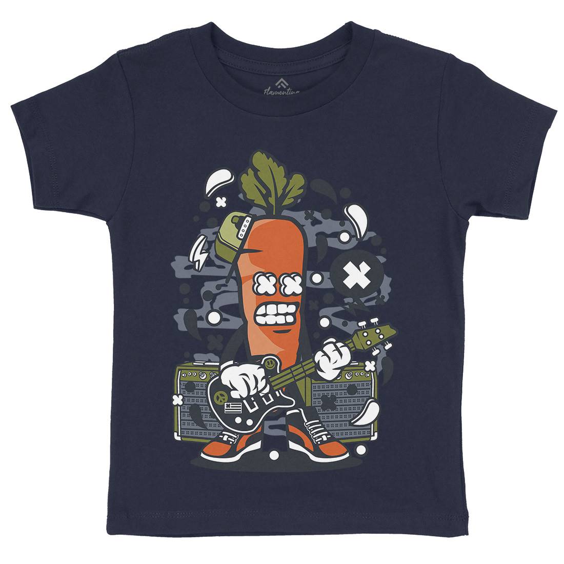 Carrot Rocker Kids Organic Crew Neck T-Shirt Music C050