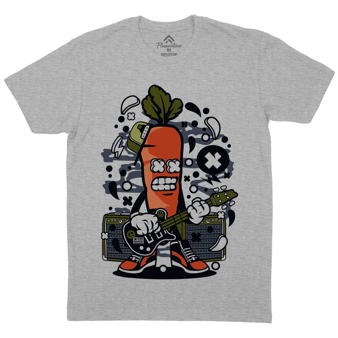 Carrot Rocker Mens Crew Neck T-Shirt Music C050