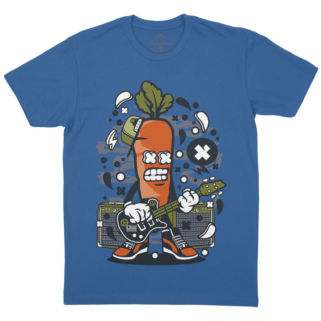 Carrot Rocker Mens Organic Crew Neck T-Shirt Music C050