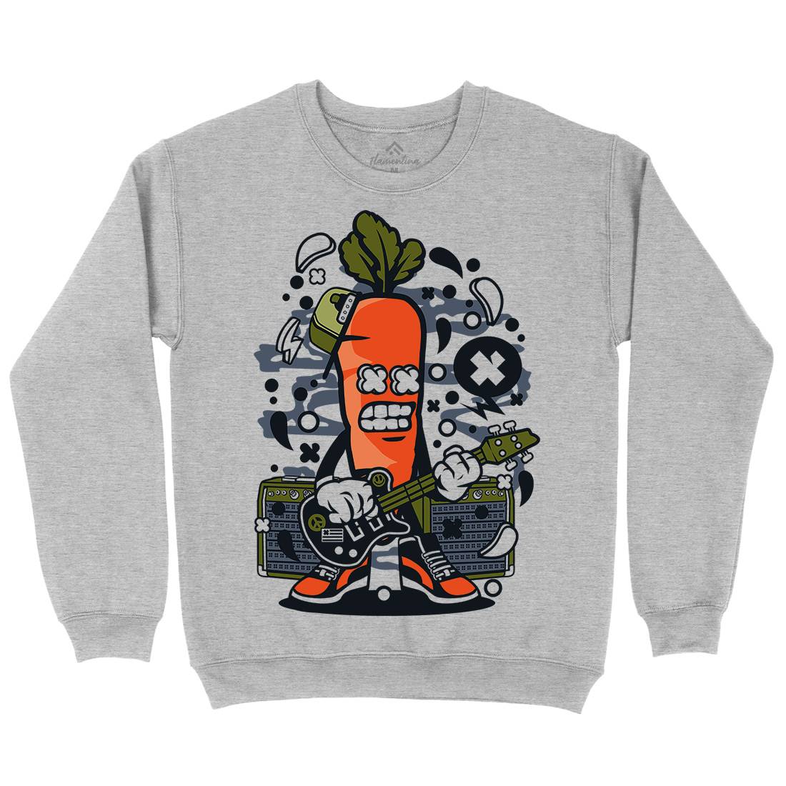 Carrot Rocker Kids Crew Neck Sweatshirt Music C050