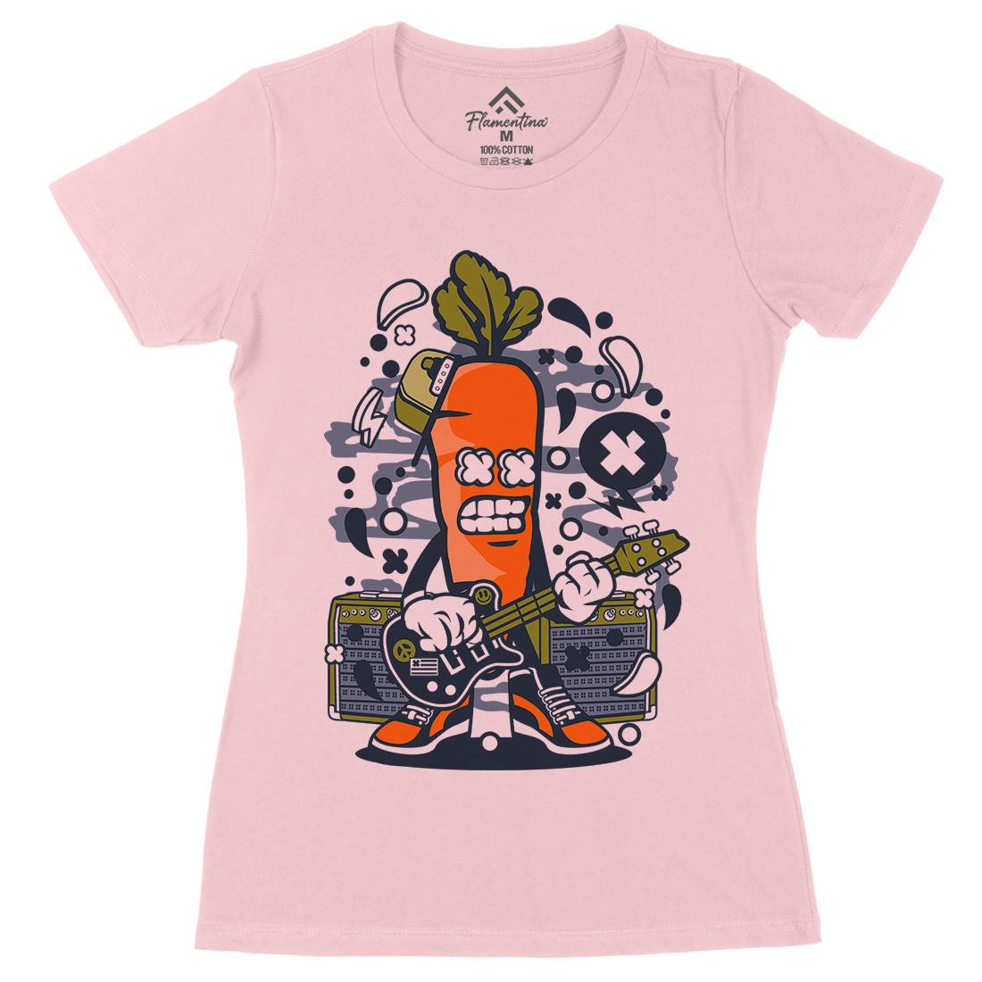 Carrot Rocker Womens Organic Crew Neck T-Shirt Music C050