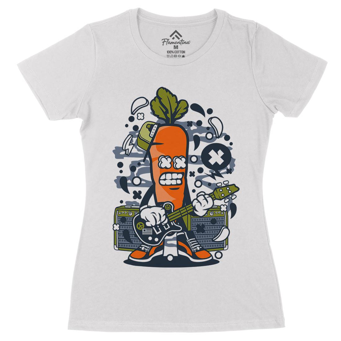 Carrot Rocker Womens Organic Crew Neck T-Shirt Music C050
