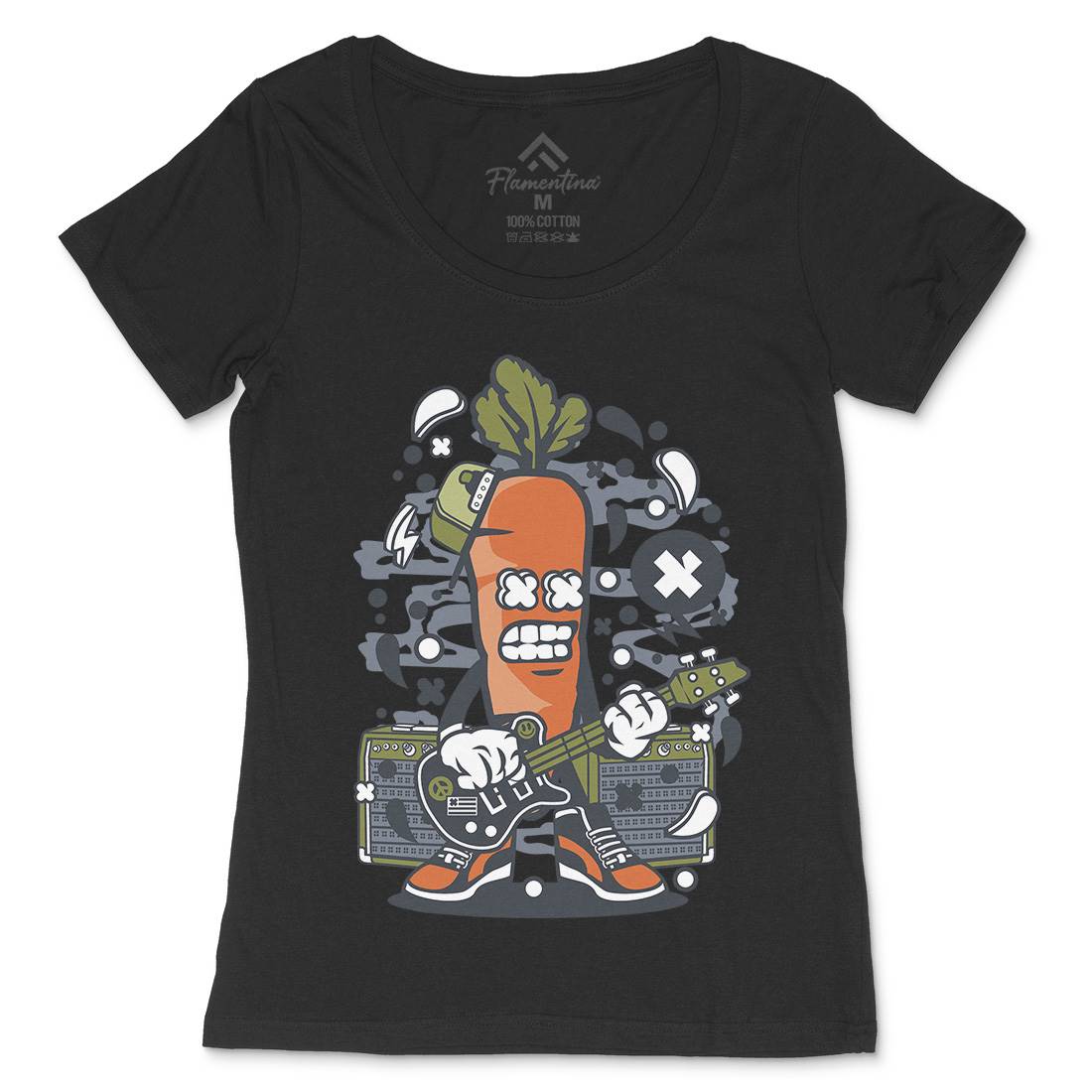 Carrot Rocker Womens Scoop Neck T-Shirt Music C050