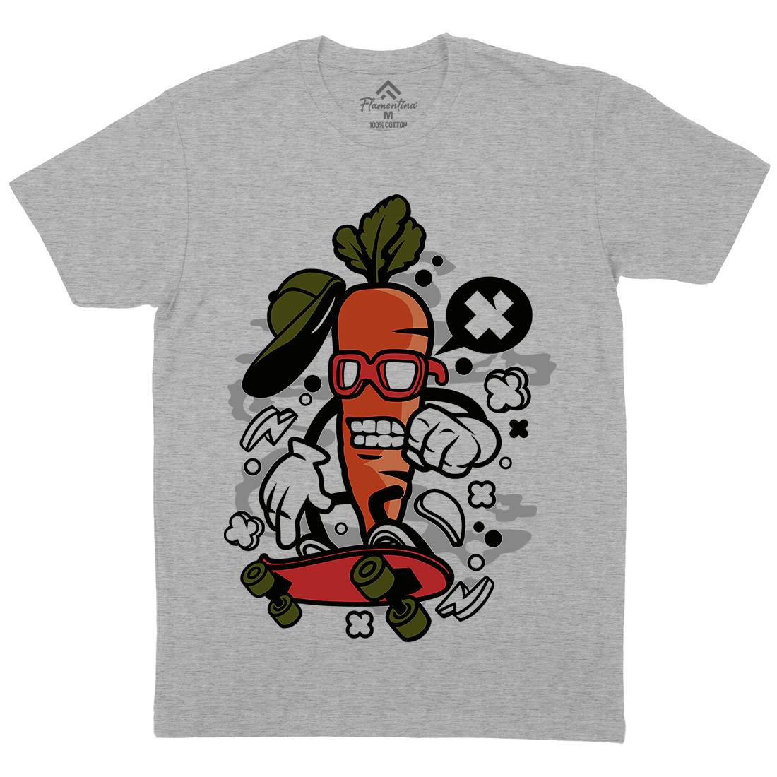 Carrot Skater Mens Organic Crew Neck T-Shirt Skate C051