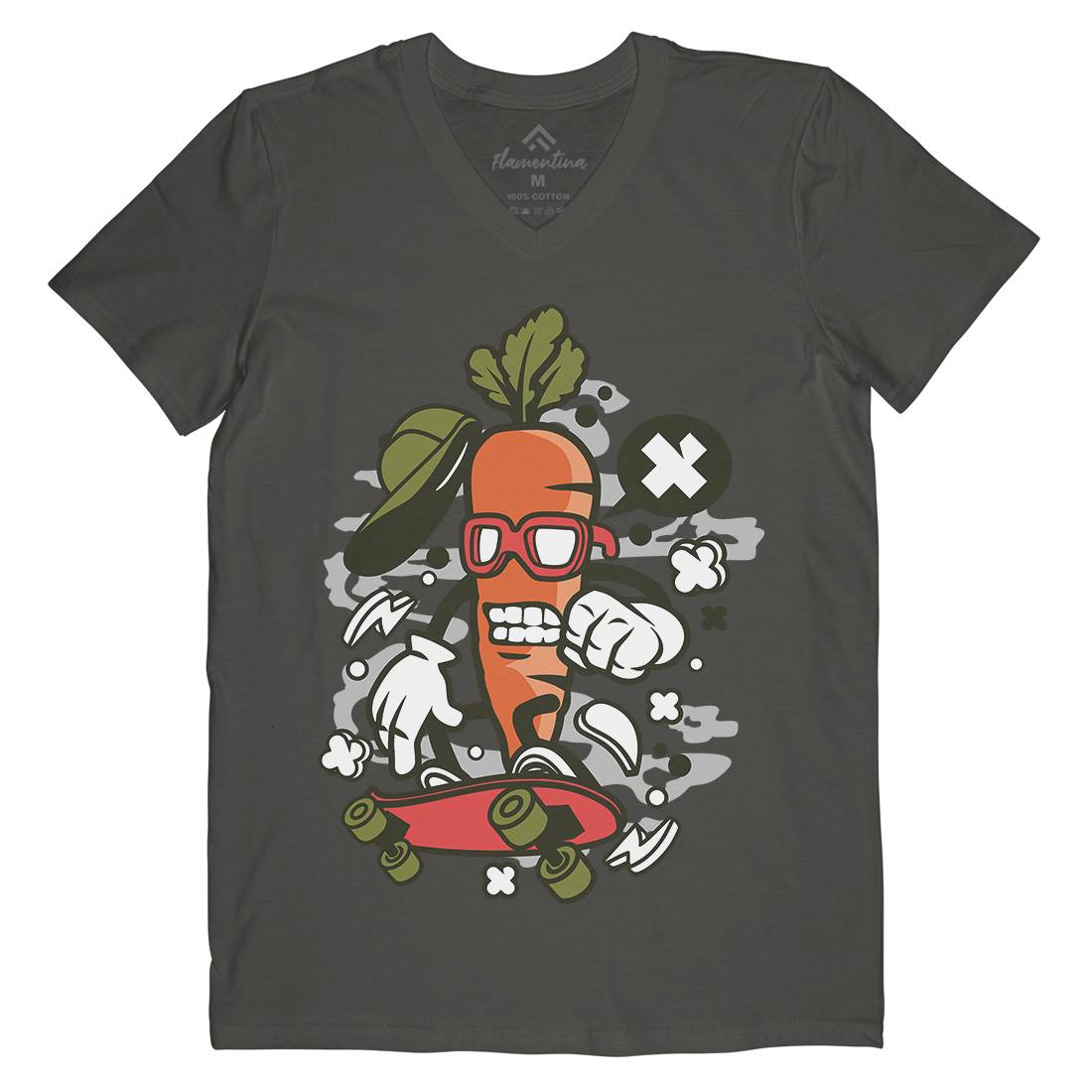 Carrot Skater Mens V-Neck T-Shirt Skate C051